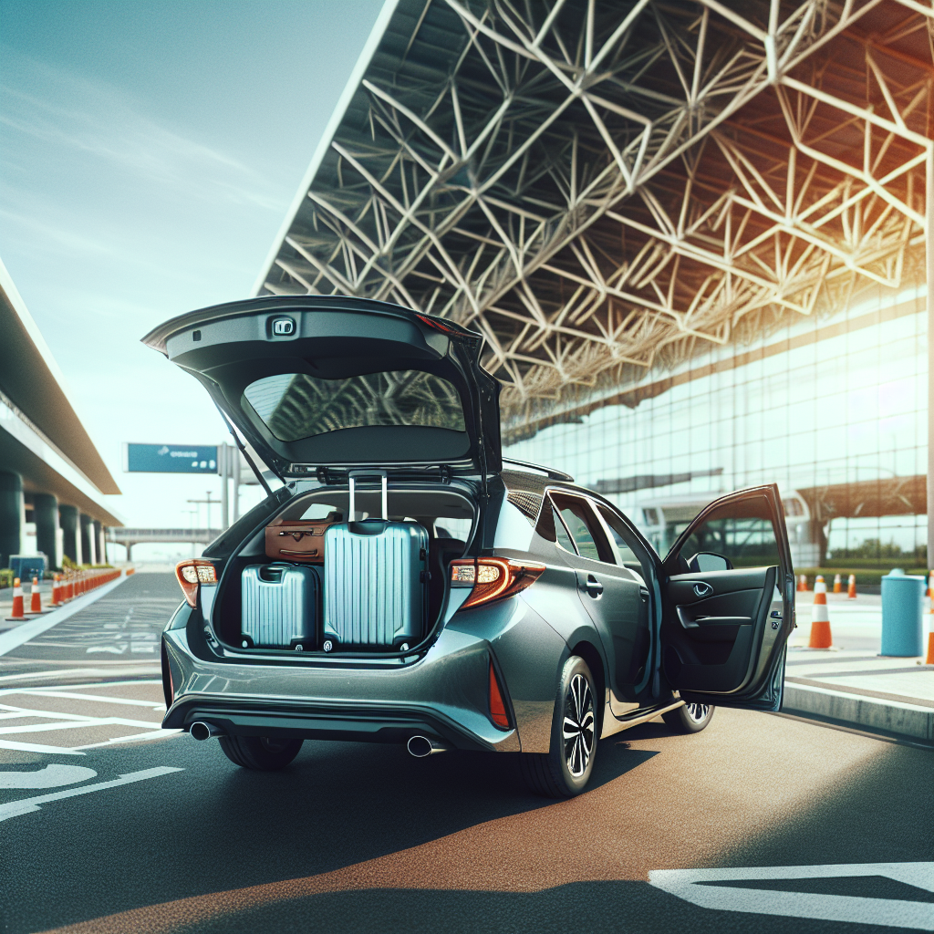 Coffre d’une Corolla break avec valises pour transfert aéroport VTC