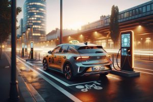 Kia EV6 de VTC en recharge rapide après gros kilométrage